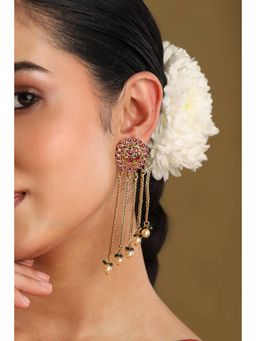 Biba - Women Multi-Color Brass Danglers Earrings