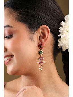 Biba - Women Multi-Color Brass Danglers Earrings