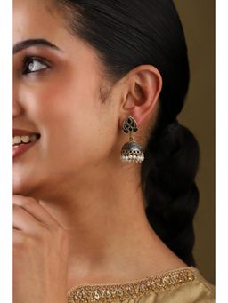 Biba - Women Navy Blue Brass Jhumka Earrings