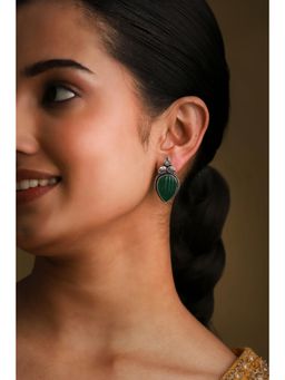 Biba - Women Green Brass Drop Earrings