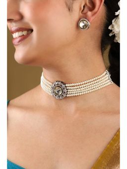 Biba - Women White Brass Jewellery Set