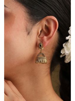 Biba - Women Green Alloy Jhumka Earrings