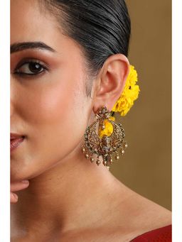 Biba - Women Green Alloy Chandbali Earrings