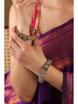 Biba - Women White Brass Bangles (Pack of 2)