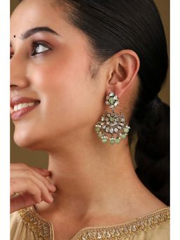 Biba - Women Mint Green Brass Danglers Earrings