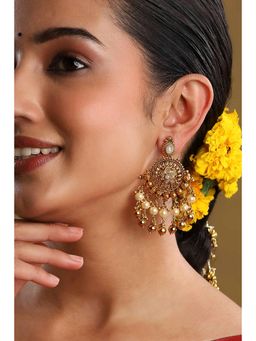 Biba - Women White Brass Danglers Earrings