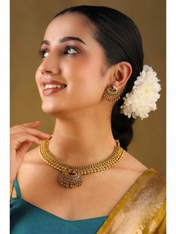 Biba - Women Pink Gold Brass Jewellery Set