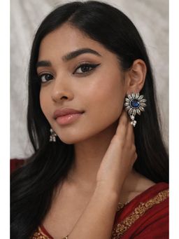 Niska - Women Blue Ziya Silver Drop Earrings