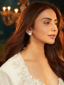 Accessher - Women White Gold-Plated Solitaire Crystal Stud Earrings