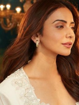 Accessher - Women Gold-Tone American Diamond Small Hoop Earrings