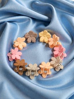Accessher - Women Multi-Color Mini Floral Baby Hair Clips (Pack of 10)
