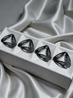 Accessher - Women Black Tic Tac Hair Pins (Pack of 12)