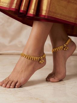 Kalakrith Milano - Women Shabnam Gold Anklets (Pack of 2)
