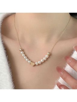 Stol'N - Women White Star Moon Gold 2 Copper & Diamond Star & Moon Necklace