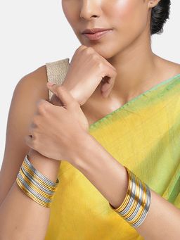 Peora - Women Multi-Color Gold & Silver Plated Metal Bangles (Pack of 36) (2.4)