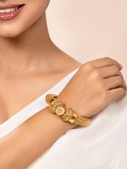 Peora - Women Pink Gold Plated Openable Gokhru Kadas (Pack of 2) (2.6)