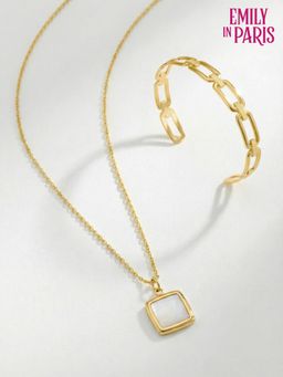 Palmonas - Women White Aura Square Elegance Necklace With Cuff