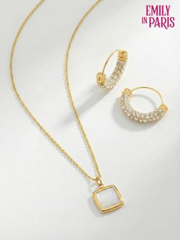 Palmonas - Women White Golden Poise Jewellery Set