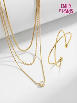 Palmonas - Women White Refined Radiance Necklace With Cuff