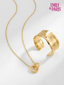Palmonas - Women Style Statement Gold Necklace With Cuff