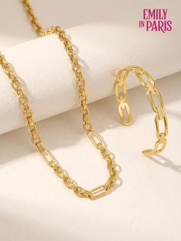 Palmonas - Women Gold Chunky Luxe Necklace With Cuff