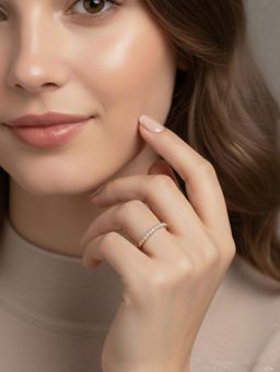 Peora - Women White American Diamond Studded Gold Plated Finger Ring (7)