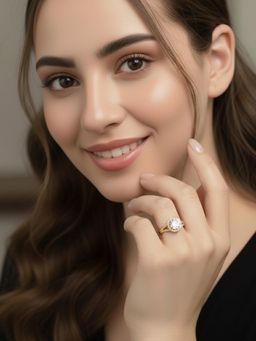 Peora - Women American Diamond Studded Gold Plated Finger Ring (7)