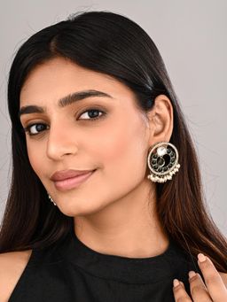 Anvik - Women Green Regal Kundan Pearl Drop Earrings