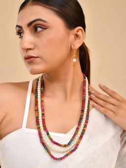 Silvermerc Designs - Women Multi-Color Ethnic Semi Precious Stone Jewellery Set