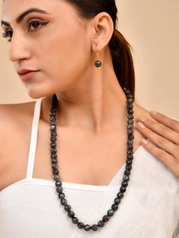 Silvermerc Designs - Women Black Semi-Precious Stone Jewellery Set