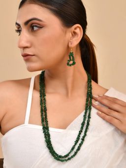 Silvermerc Designs - Women Green Semi-Precious Stones Jewellery Set