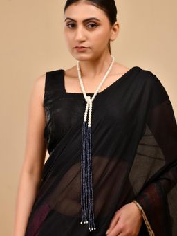 Silvermerc Designs - Women Blue Pearl Multi-Strand Long Necklace
