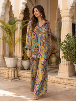 Autumnlane - Multi-Color Surbhi Iris Printed Cotton Co-Ord Set