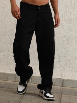 Hubberholme - Men Relaxed Straight Leg Loose Fit Cotton Cargo Trousers