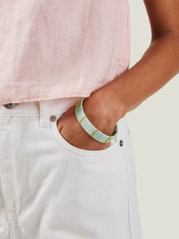 Accessorize London - Women's Mint Green Wrapped Cuff Kada