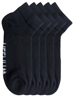 Heelium - Bamboo Quarter Ankle Socks for Men, UK7-11, 5 Pairs, Black