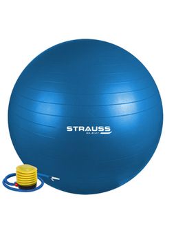 Strauss - Rubber Anti-Burst Gym Ball, Round Shape, 55 cm (Blue)