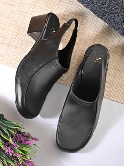 XE Looks - Elegant Slip-On Slingback Block Heel Shoes
