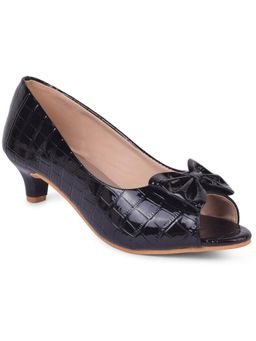 XE Looks - Classy and Poised Peep Toe Slip-On Cone Heel Ballerina