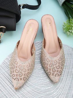 XE Looks - Fancy and Charm Block Heel Slip-On Mule Sandal