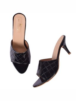 XE Looks - Chic and Classy Quilted Design Patent Leather Pencil Heel Sandal