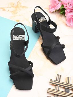 XE Looks - Bold and Attractive with Ankle strap Block High Heels Sandal