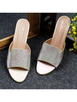 XE Looks - Glamorous and Stunning Design Block Glass Heels Sandal