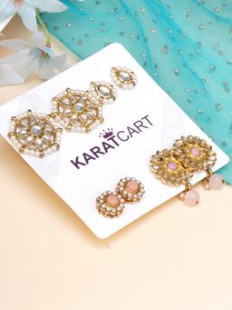 Karatcart - Set of 4 Handcrafted Kundan Earrings Combo for Women