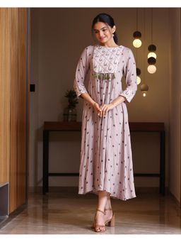 Sukruti Design - Mayura Onion Pink U Yoke Dress