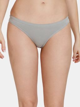 Zivame - Low Rise Zero Coverage Thong - Limestone -Grey