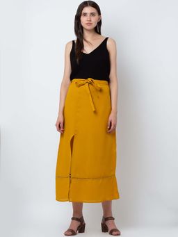 Dodo & Moa - Women Mustard Solid Skirt