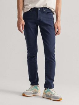GANT - Men Navy Blue Solid Slim Fit Jeans