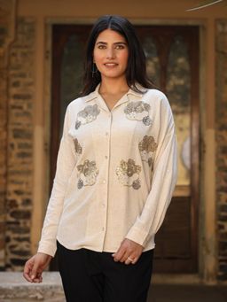 Juniper - Rayon Flex Embellished Women's Shirt
