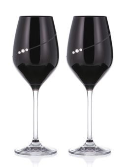 Diamante - Black Silhouette White Wine Set Of 2